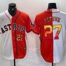 men's & youth Houston Astros 27 Jose Altuve Jersey White Orange Split Limited Player Baseball