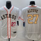 men's & youth Houston Astros 27 Jose Altuve Jersey 2023 White Gold World Serise Champions Patch