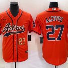 men's & youth Houston Astros 3 Jeremy Peña Jersey Orange with Patch Limited Player Baseball