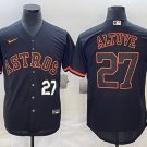 men's & youth Houston Astros 27 Jose Altuve Jersey Lights Out Black Fashion Limited Player Baseball
