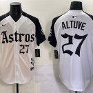 men's & youth Houston Astros 27 Jose Altuve Jersey White Black Gothic 'Born Barrio Raised' Baseball