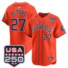men's & youth Houston Astros 27 Jose Altuve Jersey Orange USA 250' Patch Limited Player Baseball
