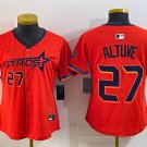 women's Houston Astros 27 Jose Altuve Jersey Orange 2025 City Connect Texas Patch Limited Baseball
