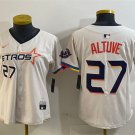 women's Houston Astros 27 Jose Altuve Jersey Cream 2025 City Connect Texas Patch Limited Baseball