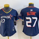 women's Houston Astros 27 Jose Altuve Jersey Navy 2025 City Connect Texas Patch Limited Baseball