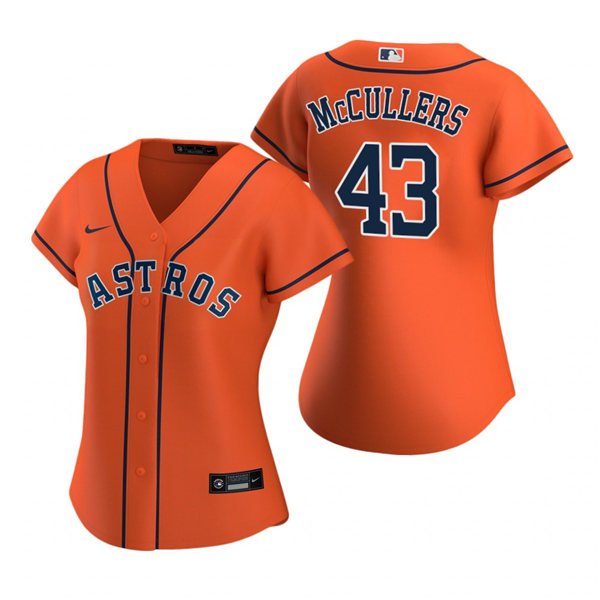 women's Houston Astros 43 Lance McCullers Jr. Jersey Orange Alternate Limited Player Game Baseball