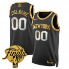 men's & youth New York Knicks Basketball Uniform 00 Custom name number Jersey 2026 Finals Black Gold