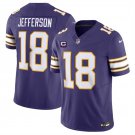 adult & youth,toddler Vikings Uniform 18 Justin Jefferson Jersey Stitched Purple C Patch Alternate