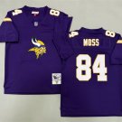 adult Vikings Uniform 84 Randy Moss Jersey Stitched Purple Chainstitch Legacy Throwback Shirt