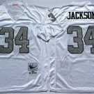 adult LV Raiders Uniform 34 Bo Jackson Jersey Stitched Activewear White M&N Throwback Mesh Shirt