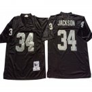adult LV Raiders Uniform 34 Bo Jackson Jersey Stitched Activewear Black M&N Throwback Mesh Shirt