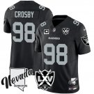 adult & youth LV Raiders 98 Maxx Crosby Jersey Black Nevada Stat and 65th Anniversary with C Patch