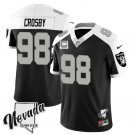 adult & youth LV Raiders Uniform 98 Maxx Crosby Jersey Stitched Black-White Nevada Stat with C Patch