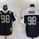 adult & youth LV Raiders 98 Maxx Crosby Jersey Black-White Nevada Stat and 65TH Anniversary C Patch