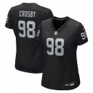 women's Las Vegas Raiders Uniform 98 Maxx Crosby Jersey Stitched Activewear Black Shirt