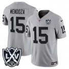 adult & youth,toddler LV Raiders 15 Fernando Mendoza Jersey Stitched Grey 65th Anniversary Patch