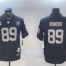 adult & youth LV Raiders 89 Brock Bowers Jersey Black Nevada Stat and 65th Anniversary with C Patch