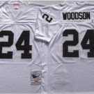 adult LV Raiders Uniform 24 Charles Woodson Jersey Stitched White M&N Throwback Mesh Activewear