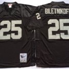 adult LV Raiders Uniform 25 Fred Biletnikoff Jersey Stitched Black M&N Throwback Mesh Activewear