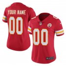 women's Kansas City Chiefs Uniform 00 Custom name number Jersey Stitched Activewear Red Shirt