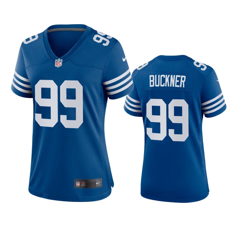 women's Indianapolis Colts Uniform 99 DeForest Buckner Jersey Stitched Shirt Royal Alternate