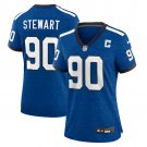 women's Indianapolis Colts Uniform 90 Grover Stewart Jersey Stitched Activewear Nights Blue Shirt
