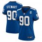 women's Indianapolis Colts Uniform 90 Grover Stewart Jersey Stitched Activewear Nights Blue Shirt