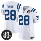 adult & youth,toddler Indy Colts Uniform 28 Jonathan Taylor Jersey Stitched White Jim Irsay Patch