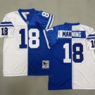 adult Indy Colts 18 Peyton Manning Jersey Stitched White Royal Split Two Tone M&N Throwback Shirt