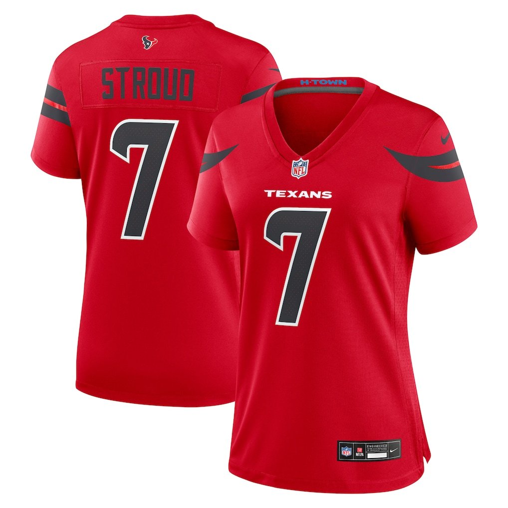 women's Houston Texans Uniform 7 C.J. Stroud Jersey Stitched Activewear Red Shirt