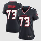 women's Houston Texans Uniform 73 Derrick Graham Jersey Stitched Activewear Navy Shirt