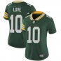 women's Green Bay Packers Uniform 10 Jordan Love Jersey Stitched Activewear Green Shirt