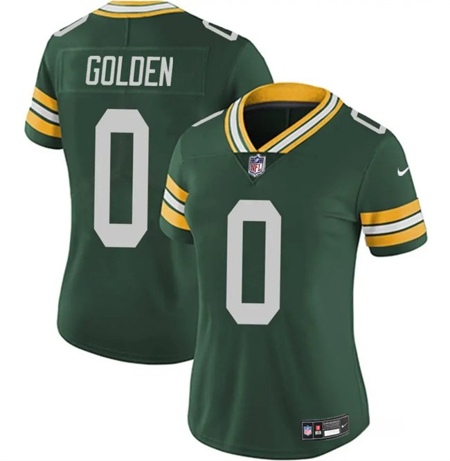 women's Green Bay Packers Uniform 0 Matthew Golden Jersey Stitched Activewear Green Shirt