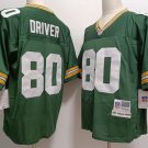 adult GB Packers Uniform 80 Donald Driver Jersey Stitched Green M&N Throwback Mesh Activewear