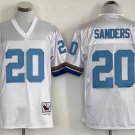 adult Detroit Lions Uniform 20 Barry Sanders Jersey Stitched White M&N Throwback Mesh Activewear