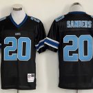 adult Detroit Lions Uniform 20 Barry Sanders Jersey Stitched Black M&N Throwback Mesh Activewear