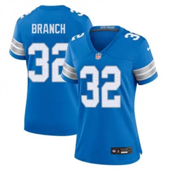 women's Detroit Lions Uniform 32 Brian Branch Jersey Stitched Activewear Blue Shirt