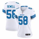 women's Detroit Lions Uniform 58 Penei Sewell Jersey Stitched Activewear White Shirt