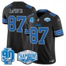 adult & youth Detroit Lions 87 Sam LaPorta Jersey Stitched Black 2024 NFC Champions and 90th Patch