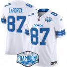 adult & youth Detroit Lions 87 Sam LaPorta Jersey Stitched White 2024 NFC North Champions Patch