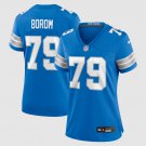 women's Detroit Lions Uniform 79 Larry Borom Jersey Stitched Activewear Blue Shirt