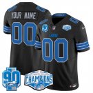 adult & youth Detroit Lions 00 Custom name number Jersey Black 2024 NFC Champions and 90th Patch