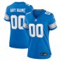 women's Detroit Lions Uniform 00 Custom name number Jersey Stitched Activewear Blue Shirt