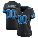women's Detroit Lions Uniform 00 Custom name number Jersey Stitched Activewear Black Shirt