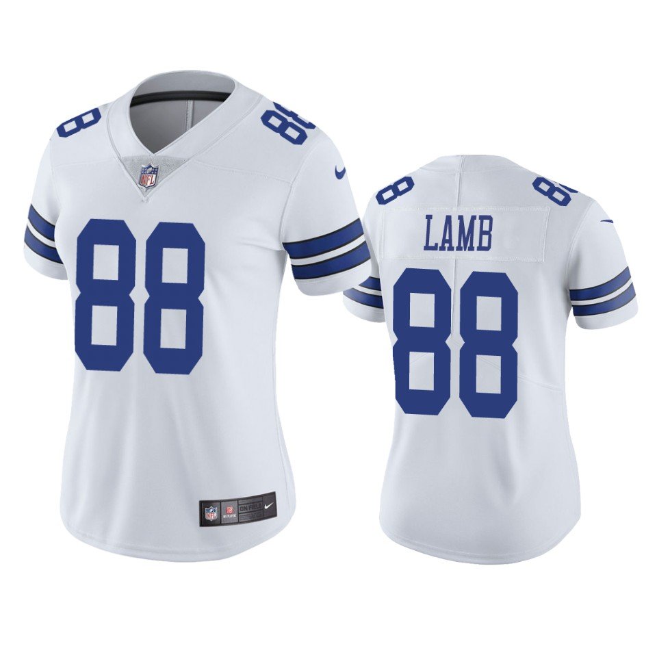 women's Dallas Cowboys Uniform 88 CeeDee Lamb Jersey Stitched Activewear White Shirt