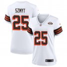 women's Cleveland Browns Uniform 25 Andre Szmyt Jersey Stitched Activewear White 1946 Collection