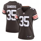 women's Cleveland Browns Uniform 35 Raheim Sanders Jersey Stitched Activewear Brown Shirt