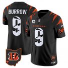 adult Cincinnati Bengals Uniform 9 Joe Burrow Jersey Stitched Black C Patch Special Activewear