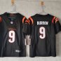 women's Cincinnati Bengals Uniform 9 Joe Burrow Jersey Stitched Activewear Black Shirt
