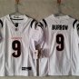 women's Cincinnati Bengals Uniform 9 Joe Burrow Jersey Stitched Activewear White Shirt
